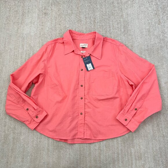 Universal Thread Tops - 3 for $6 NWT Universal Thread Cropped Fit Long Sleeve Cotton Linen Blouse XXL